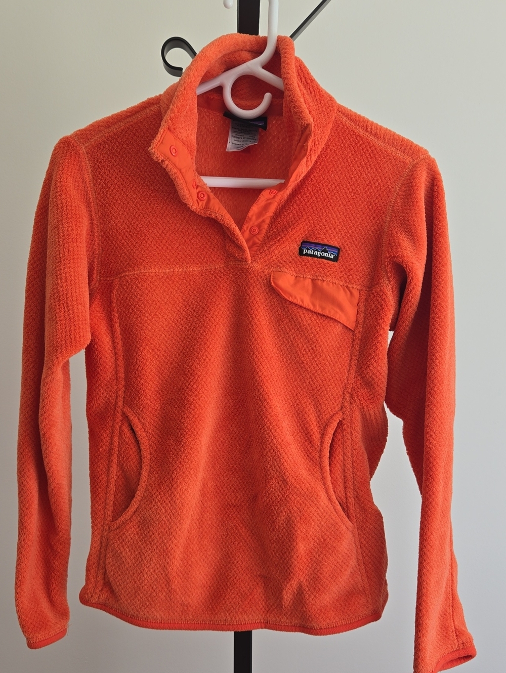 Patagonia Women's Bright Orange Snap-Placket Fleece Pullover